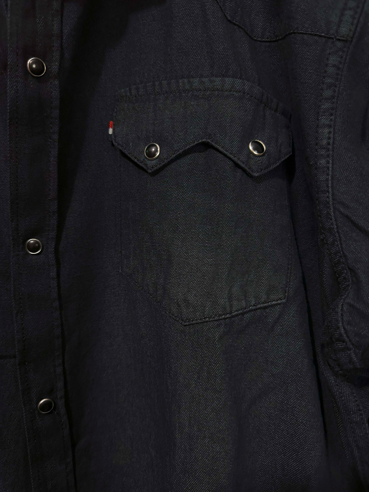 DENIM BUTTON DOWN SHIRT - BLACK