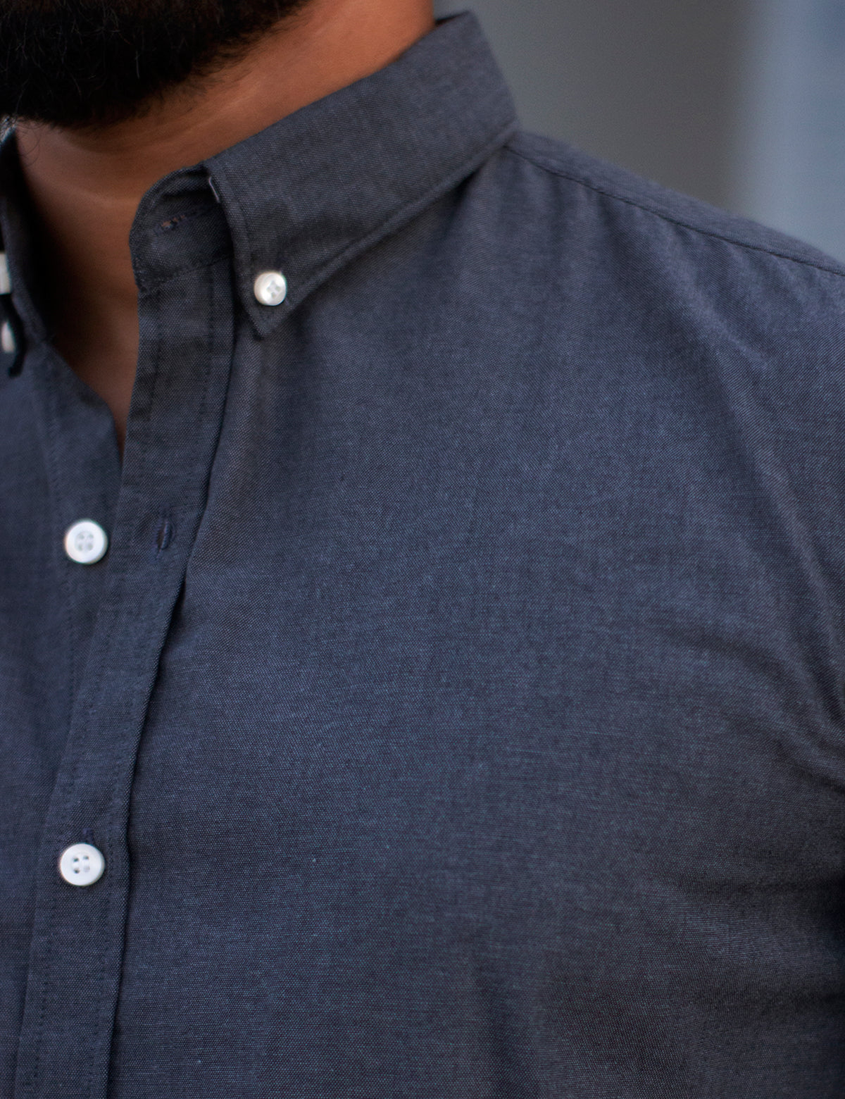 BUTTON DOWN SHIRT - CHARCOAL