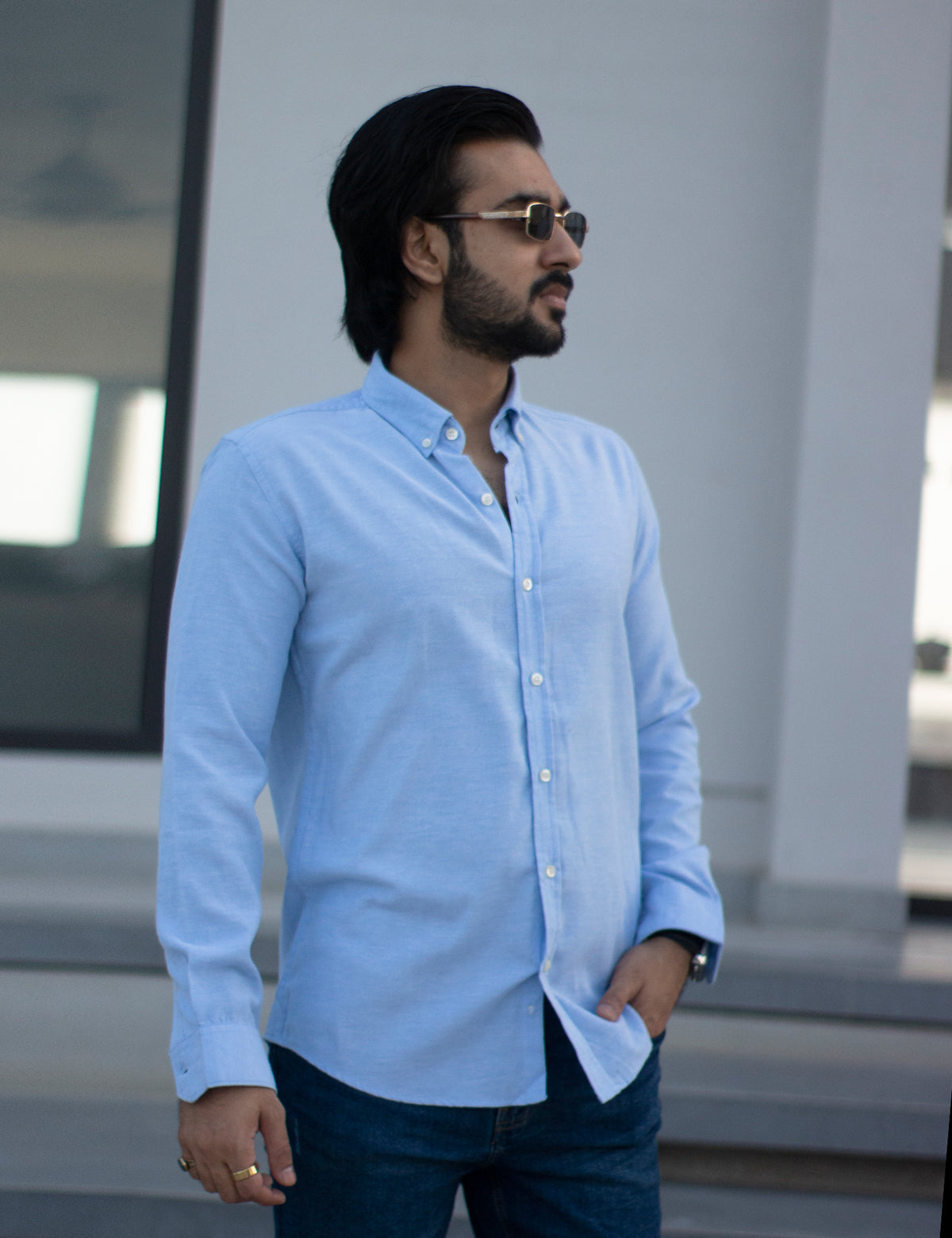 BUTTON DOWN SHIRT - BLUE