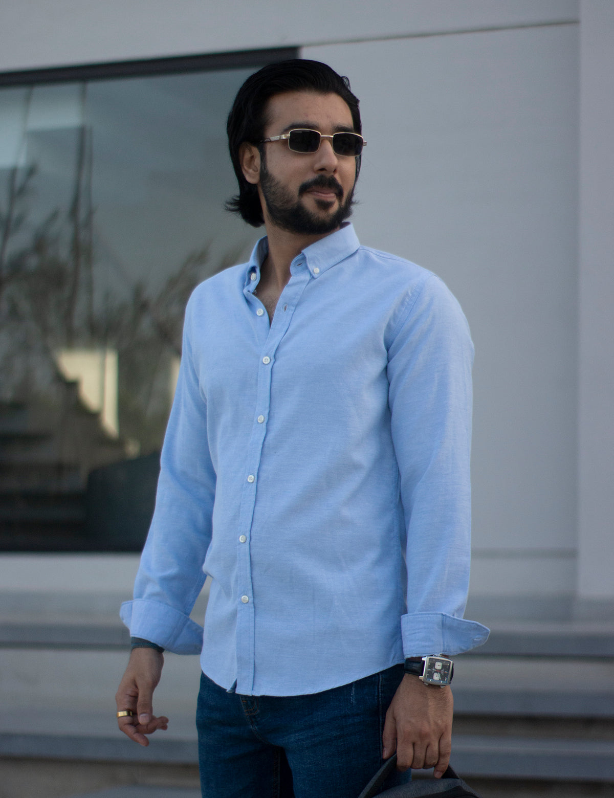 BUTTON DOWN SHIRT - BLUE