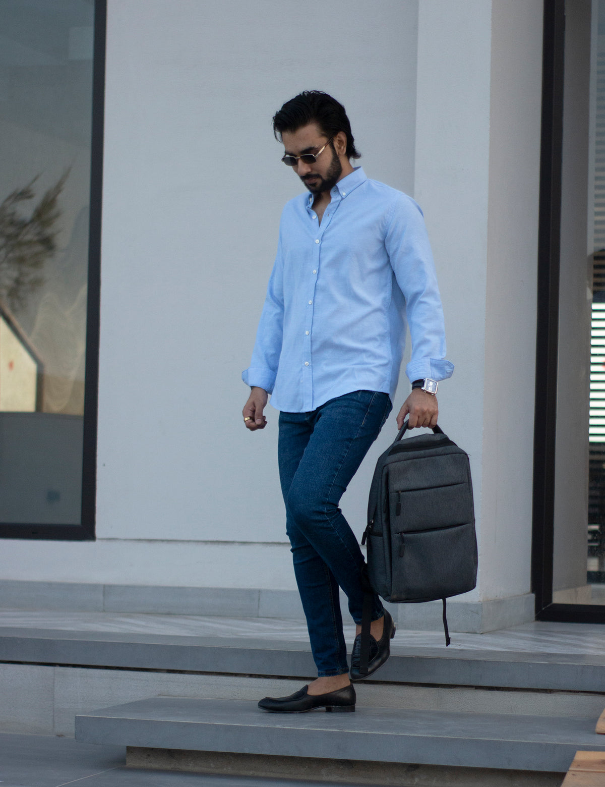 BUTTON DOWN SHIRT - BLUE