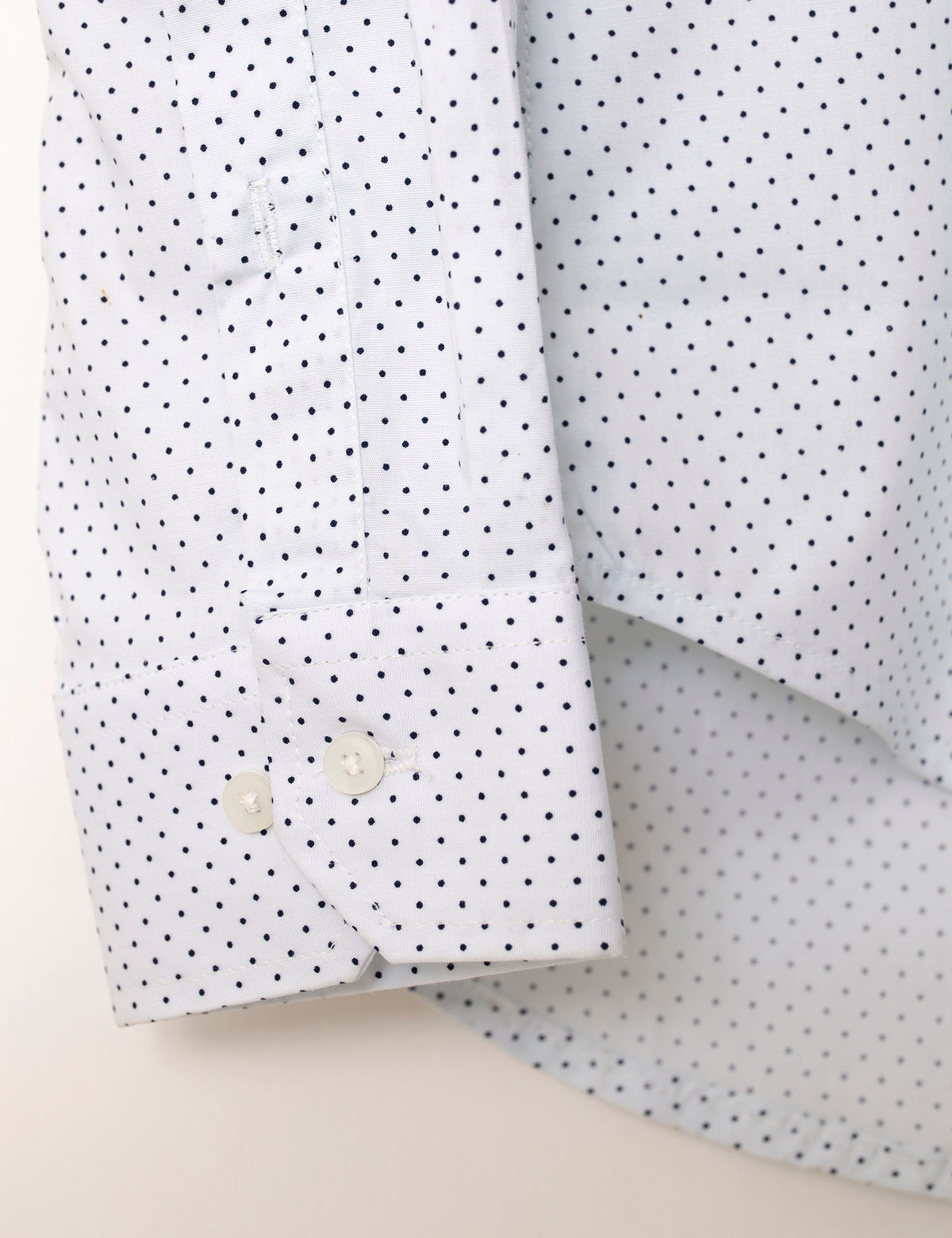 POLKA DOT BUTTON DOWN SHIRT - WHITE