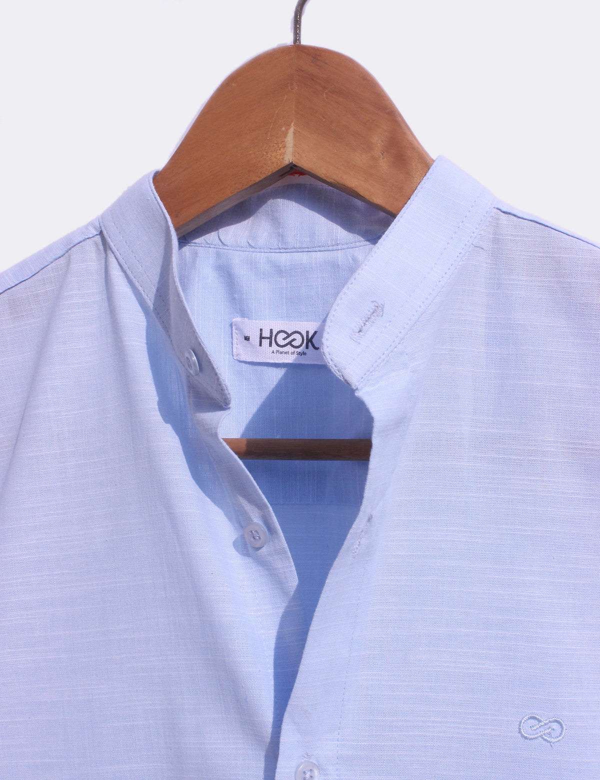 MANDARIN COLLAR SHIRT - SKY BLUE