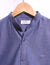 COTTON LINEN MANDARIN COLLAR SHIRT - INDIGO BLUE